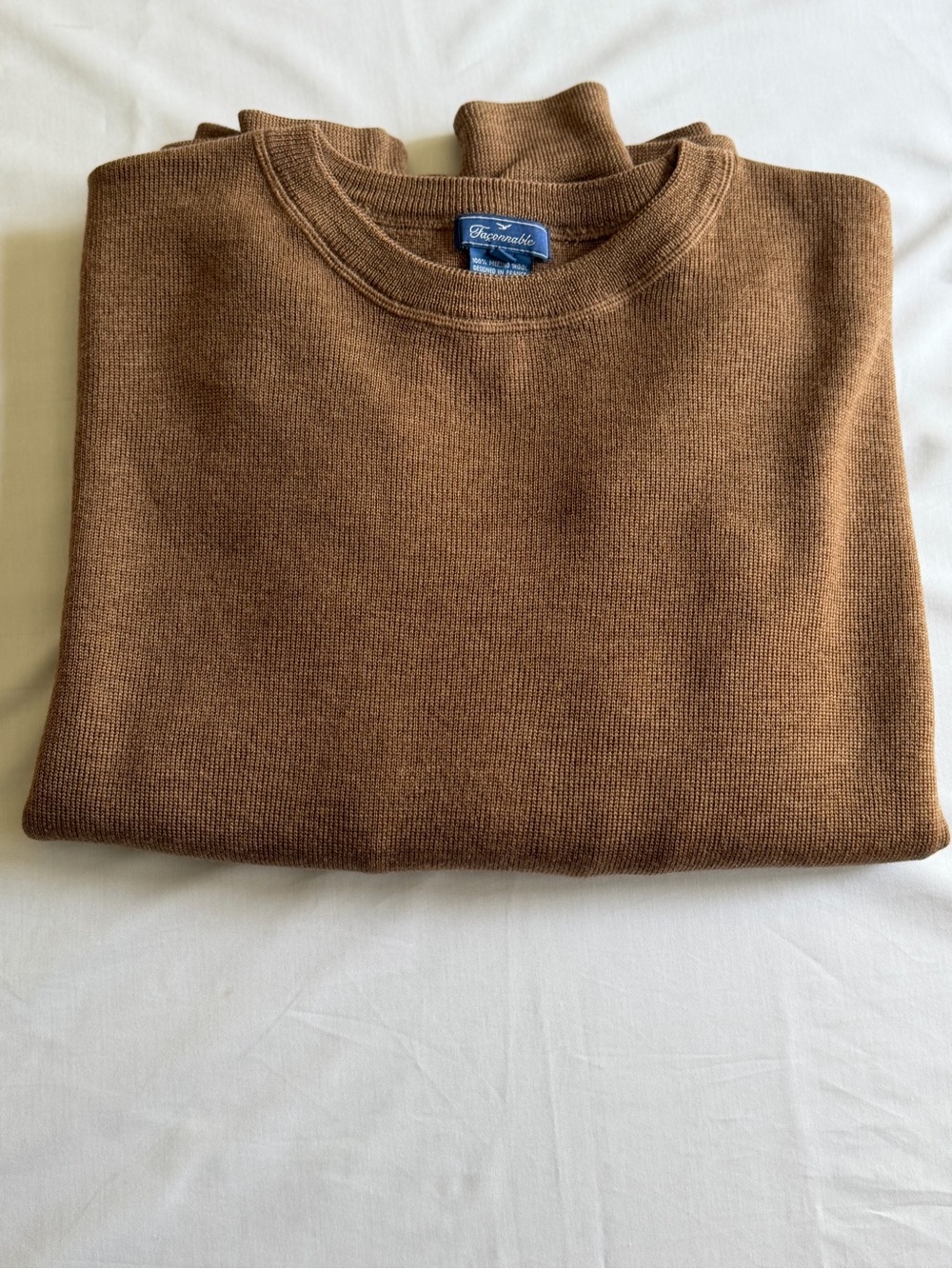 Faconnable Men's Brown Crewneck Sweater - Picture 11 of 11